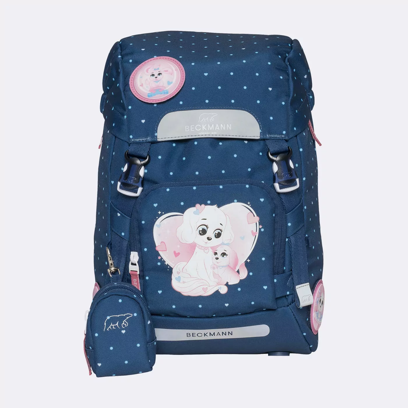 Beckmann Schulrucksack Set 6-teilig Classic Pet Friends blue