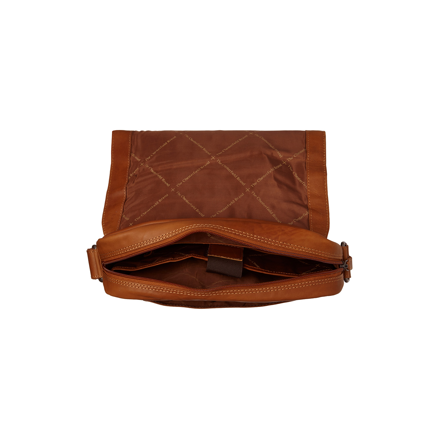 Chesterfield Leder Umhängetasche Raphael cognac