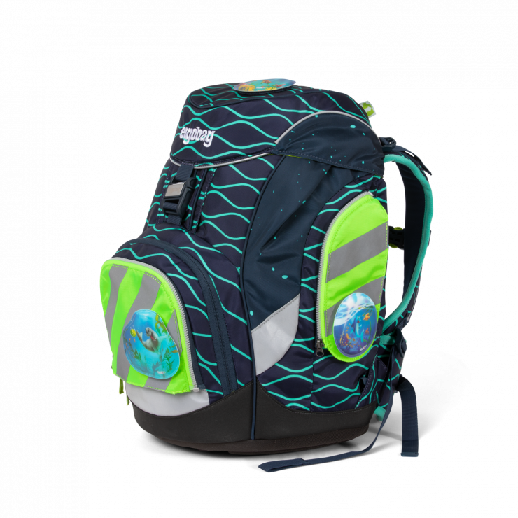 Ergobag Pack Cubo Cubo Light Sicherheits Zip-Set mit Reflektorstreifen Grün 3-teilig
