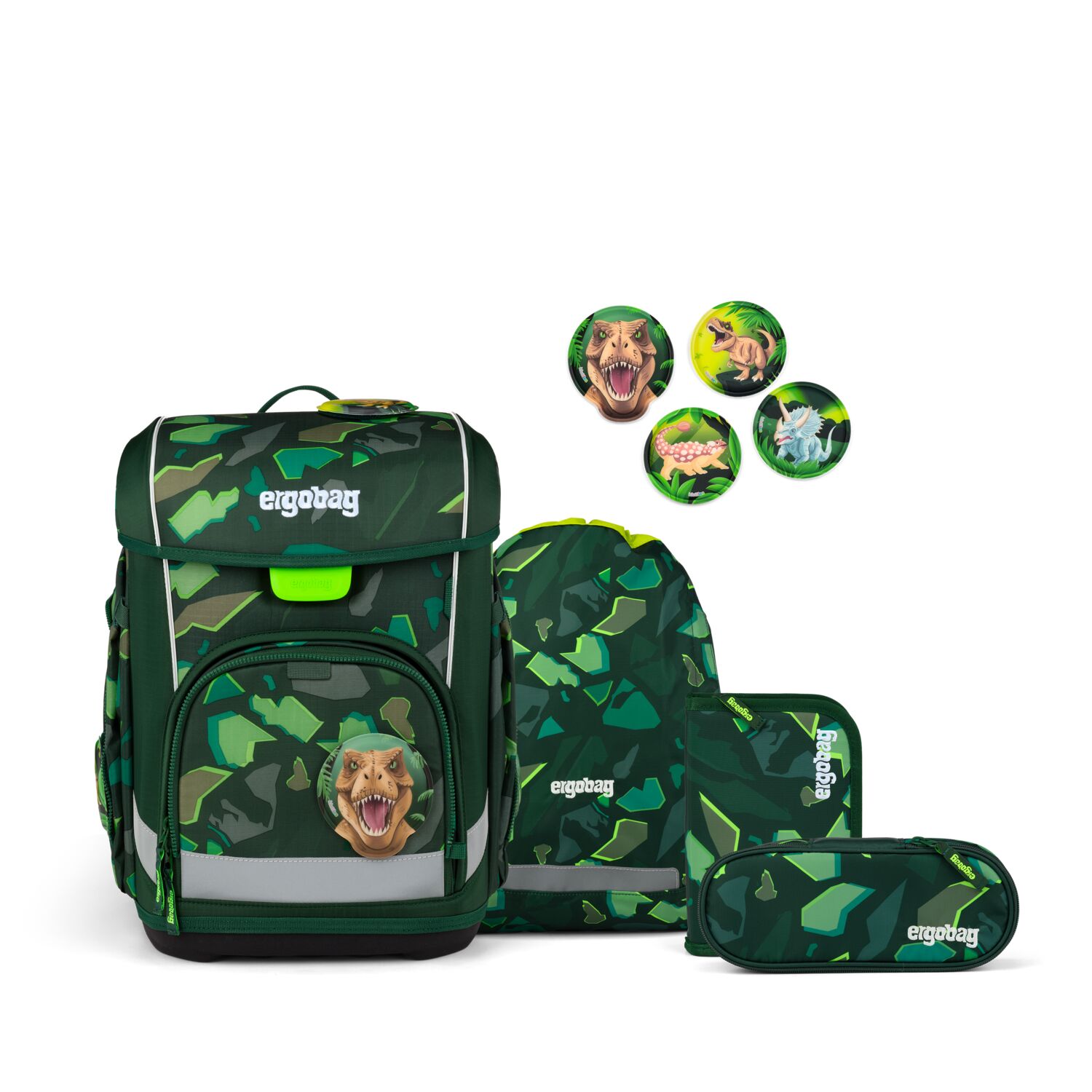 Ergobag Schulranzen-Set Cubo Light DinosauriBär 2027