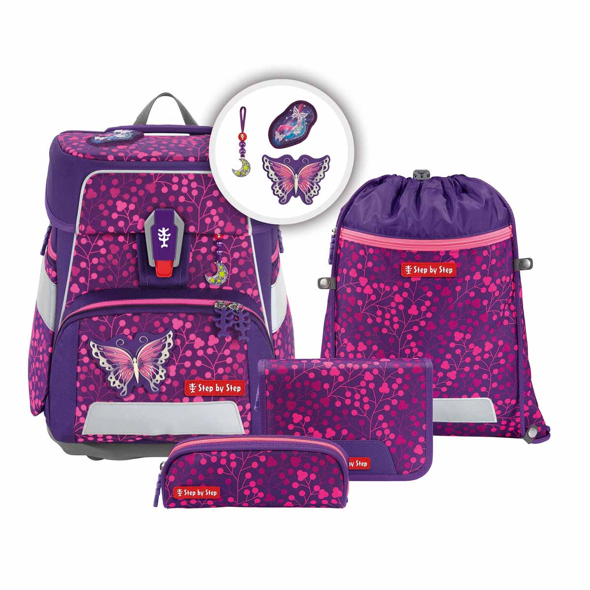Step by Step SPACE SHINE Schulranzen-Set Butterfly Ina Night 2025