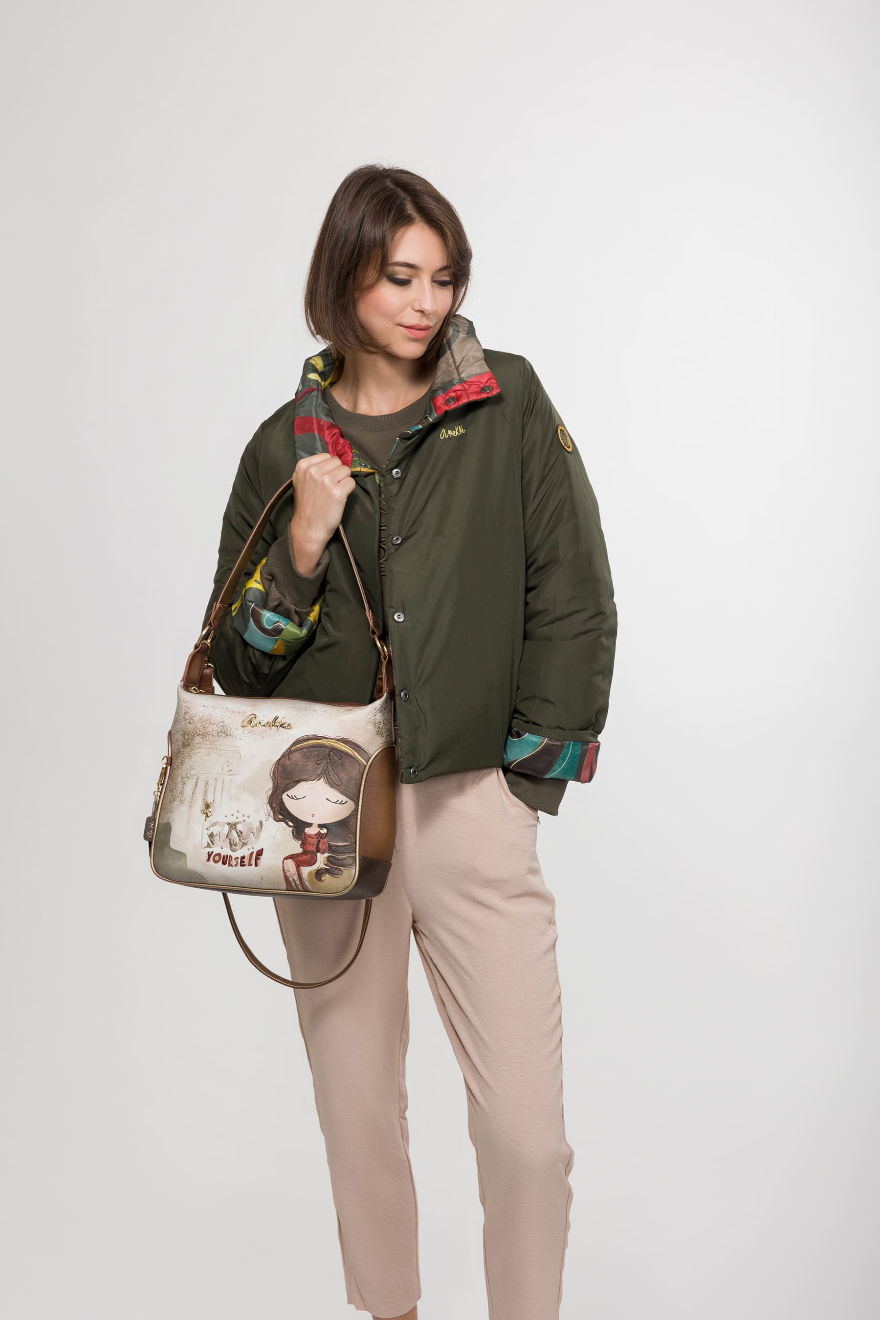 Anekke Schultertasche mit Umhängeriemen Muse