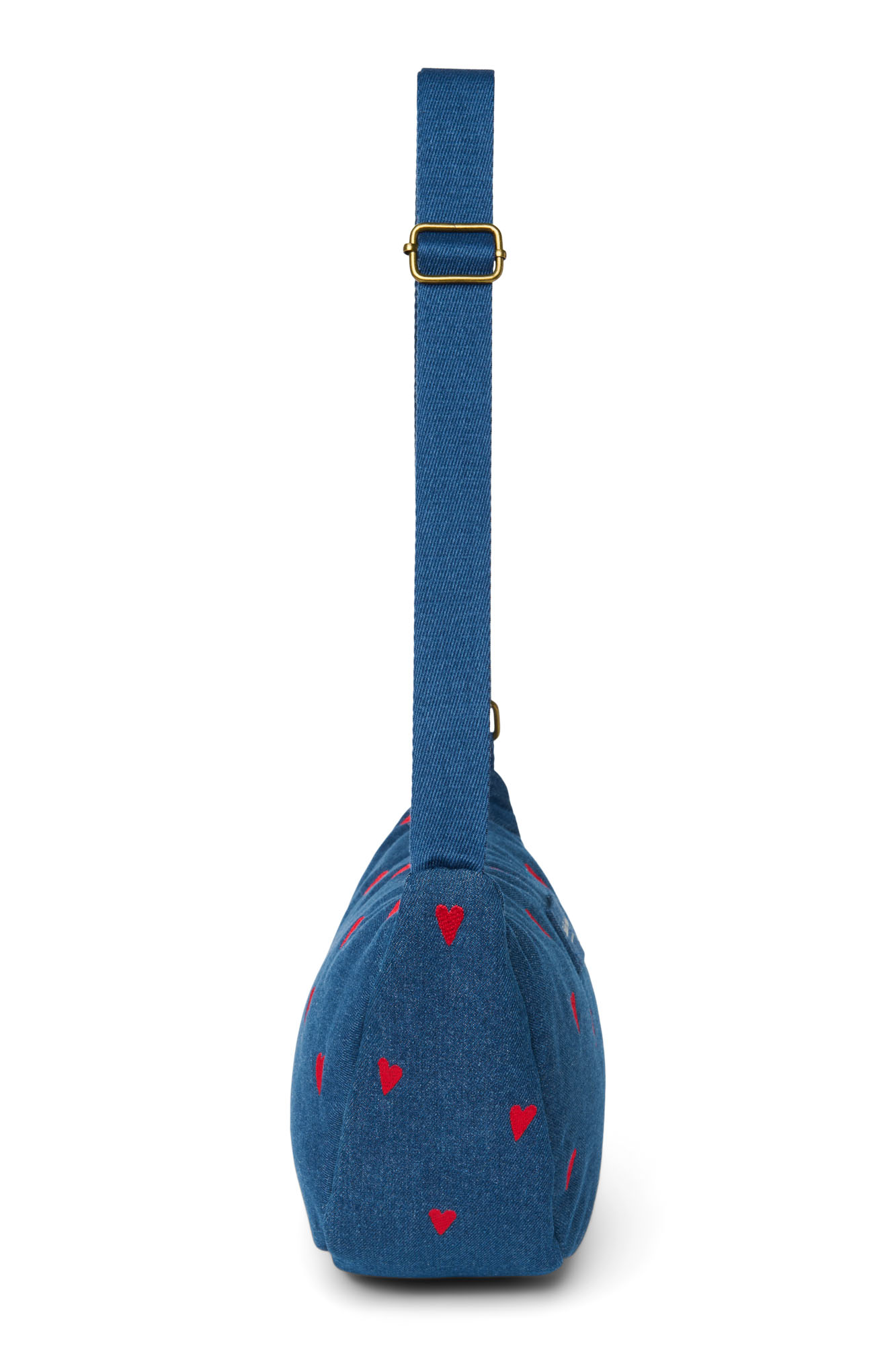 Studio Noos Denim Adult Fanny Pack Dark Blue Red Hearts