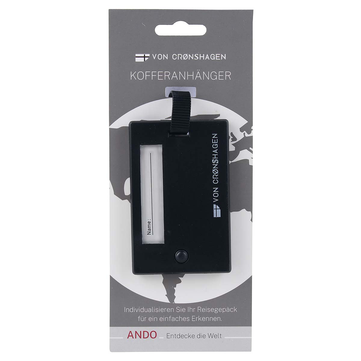 von Cronshagen Kofferanhänger mit Sichtfenster schwarz