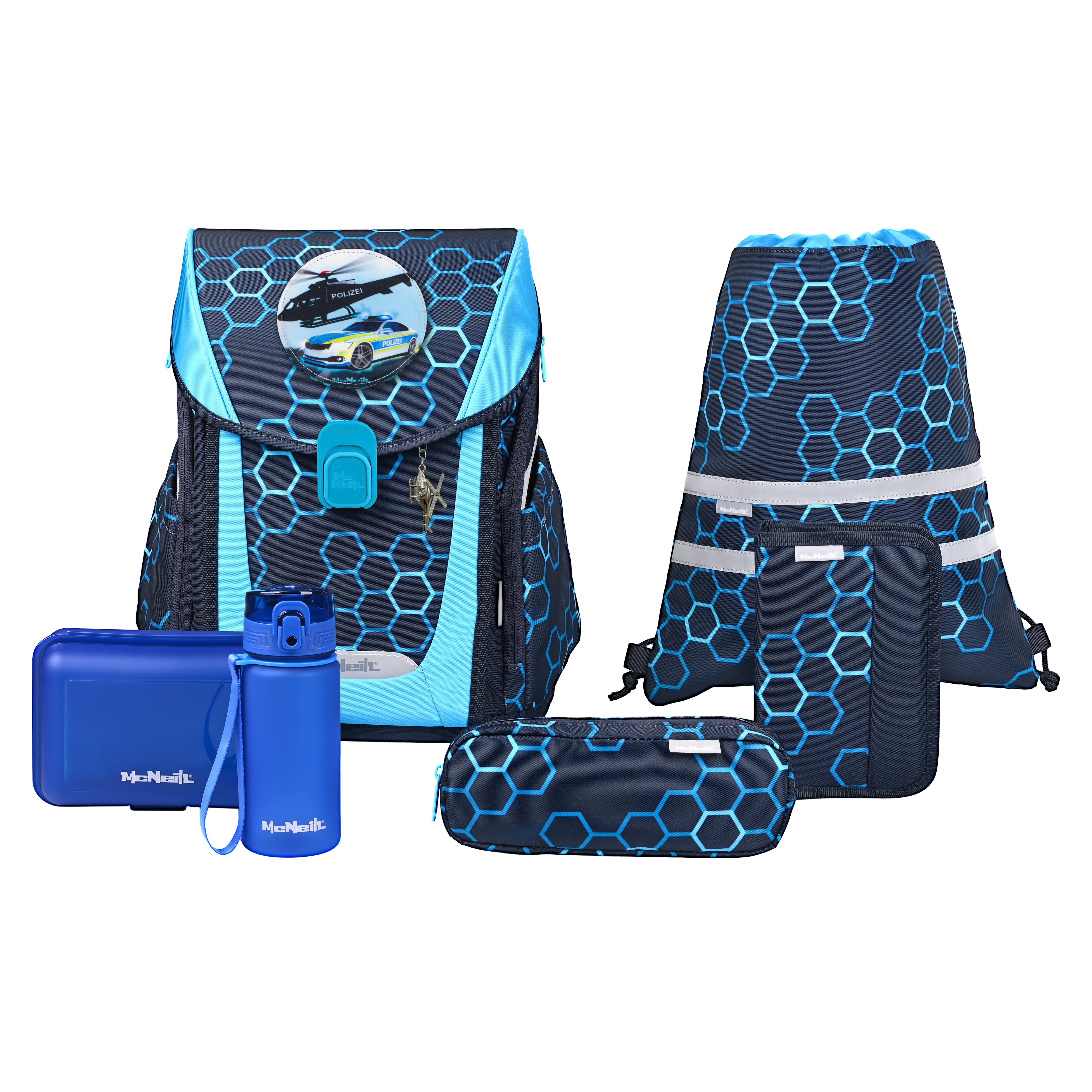 McNeill Schulranzen-Set Primo Xagon 9-teilig