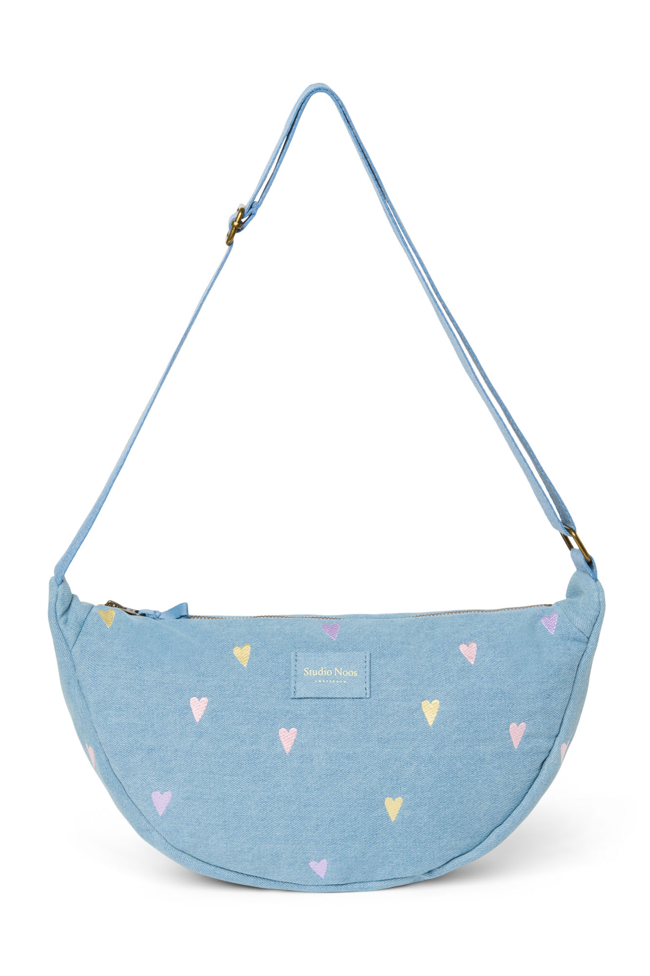 Studio Noos Denim Adult Fanny Pack Light Blue Hearts