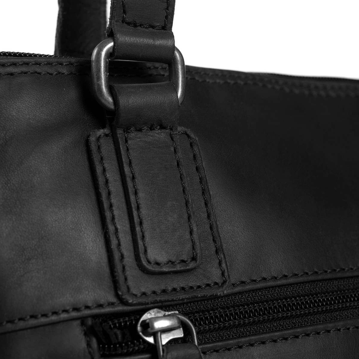 Chesterfield Leder Umhängetasche Manon schwarz