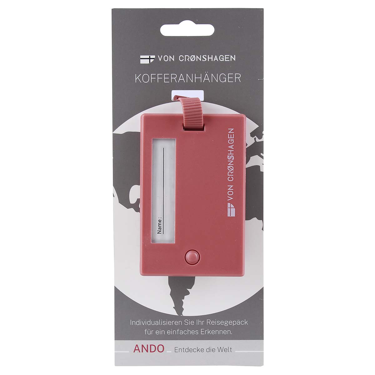 von Cronshagen Kofferanhänger mit Sichtfenster rose