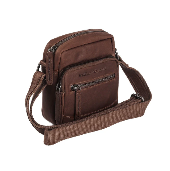 Chesterfield Leder Umhängetasche Bremen braun 
