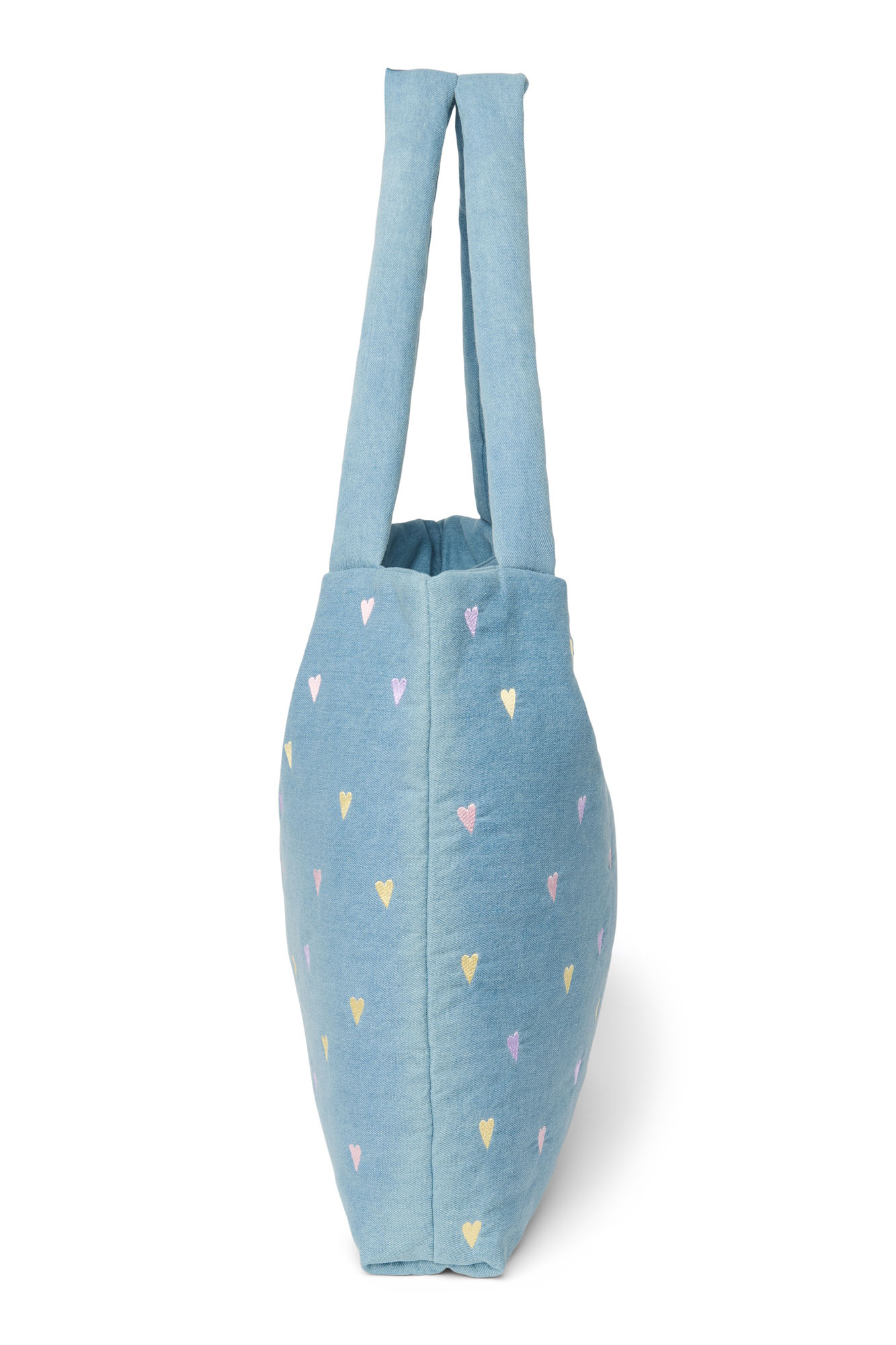 Studio Noos Denim Mom Bag Light Blue Hearts