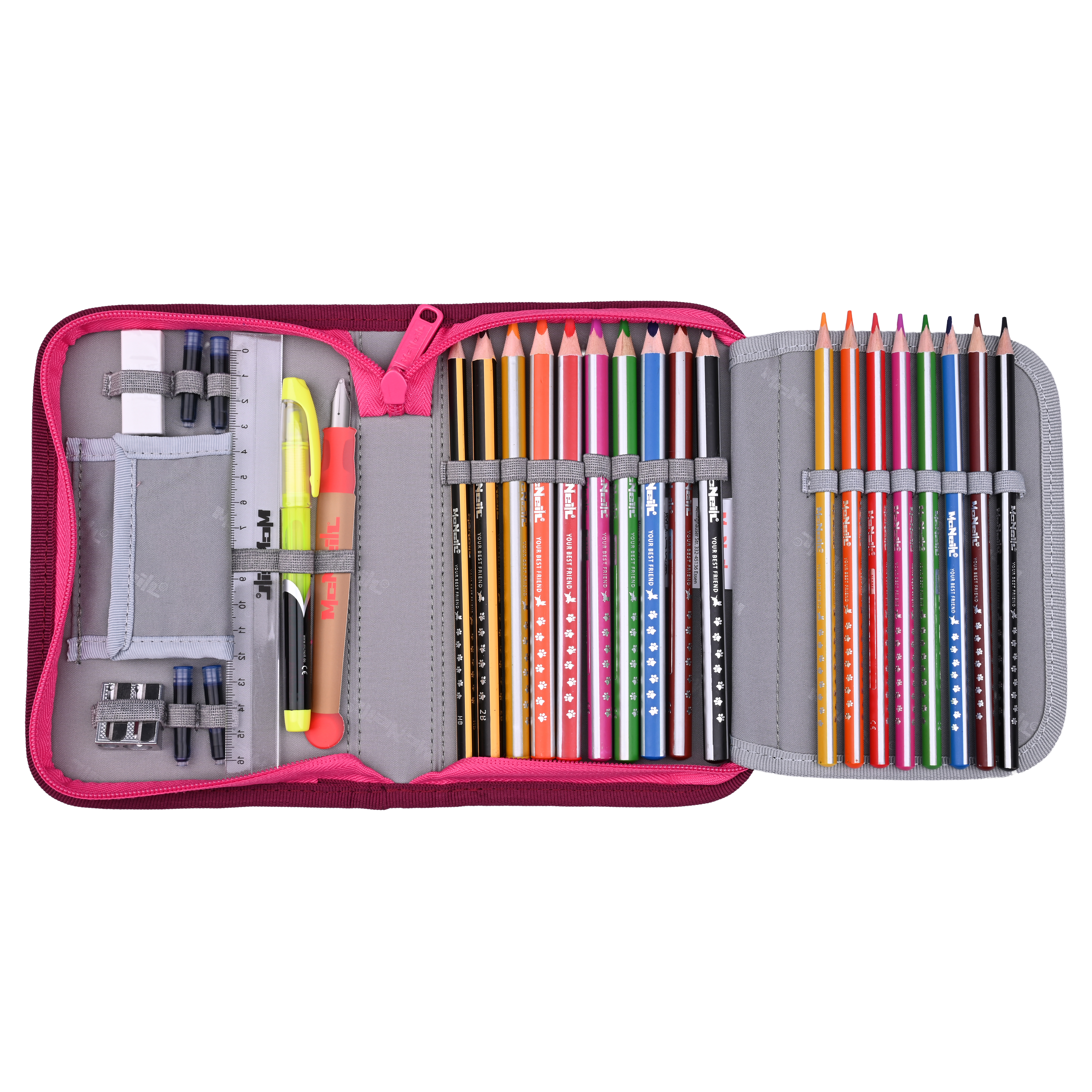 McNeill Schulranzen-Set Bravo Berry 9-teilig 