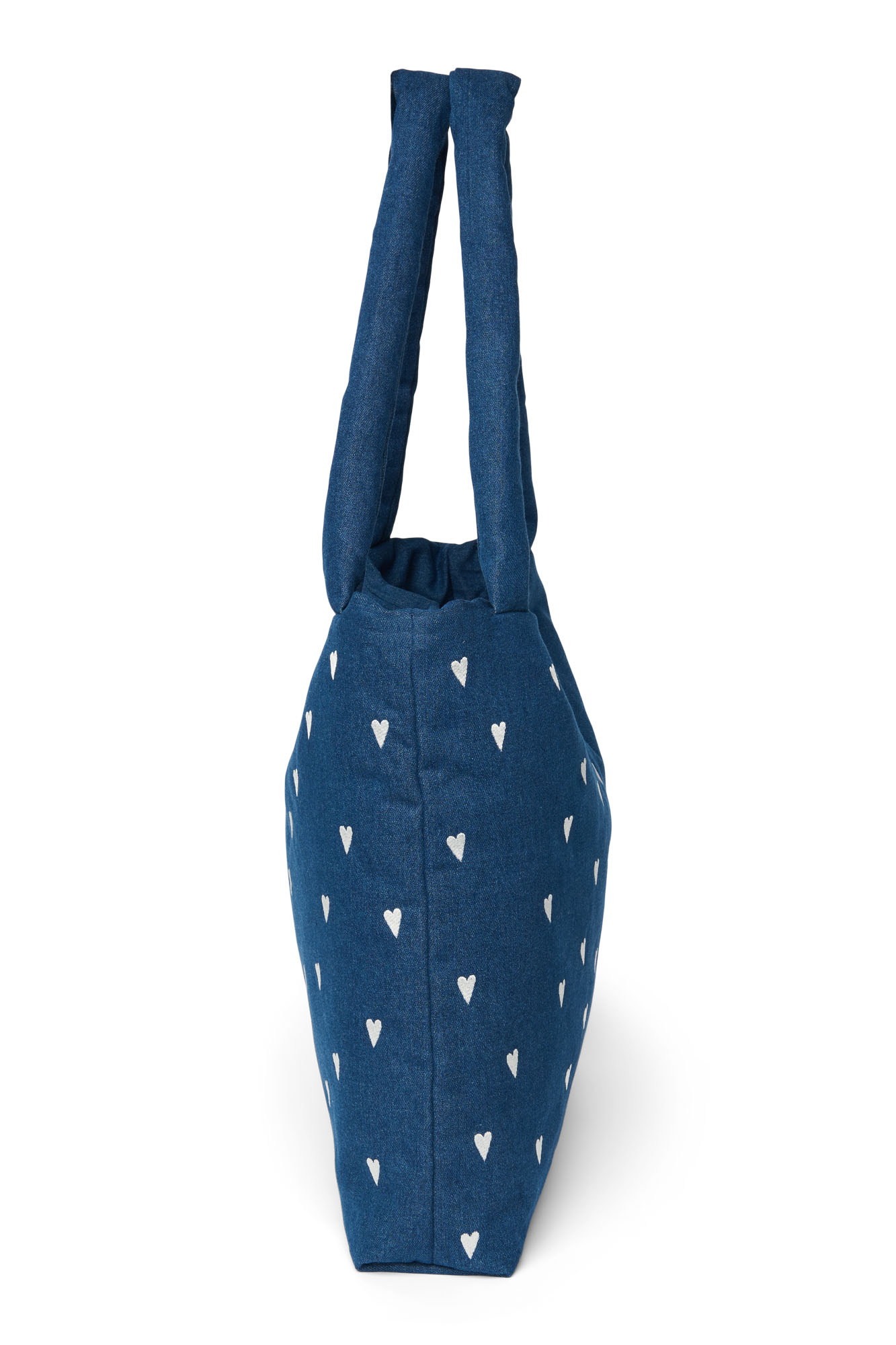 Studio Noos Denim Mom Bag Dark Blue White Hearts