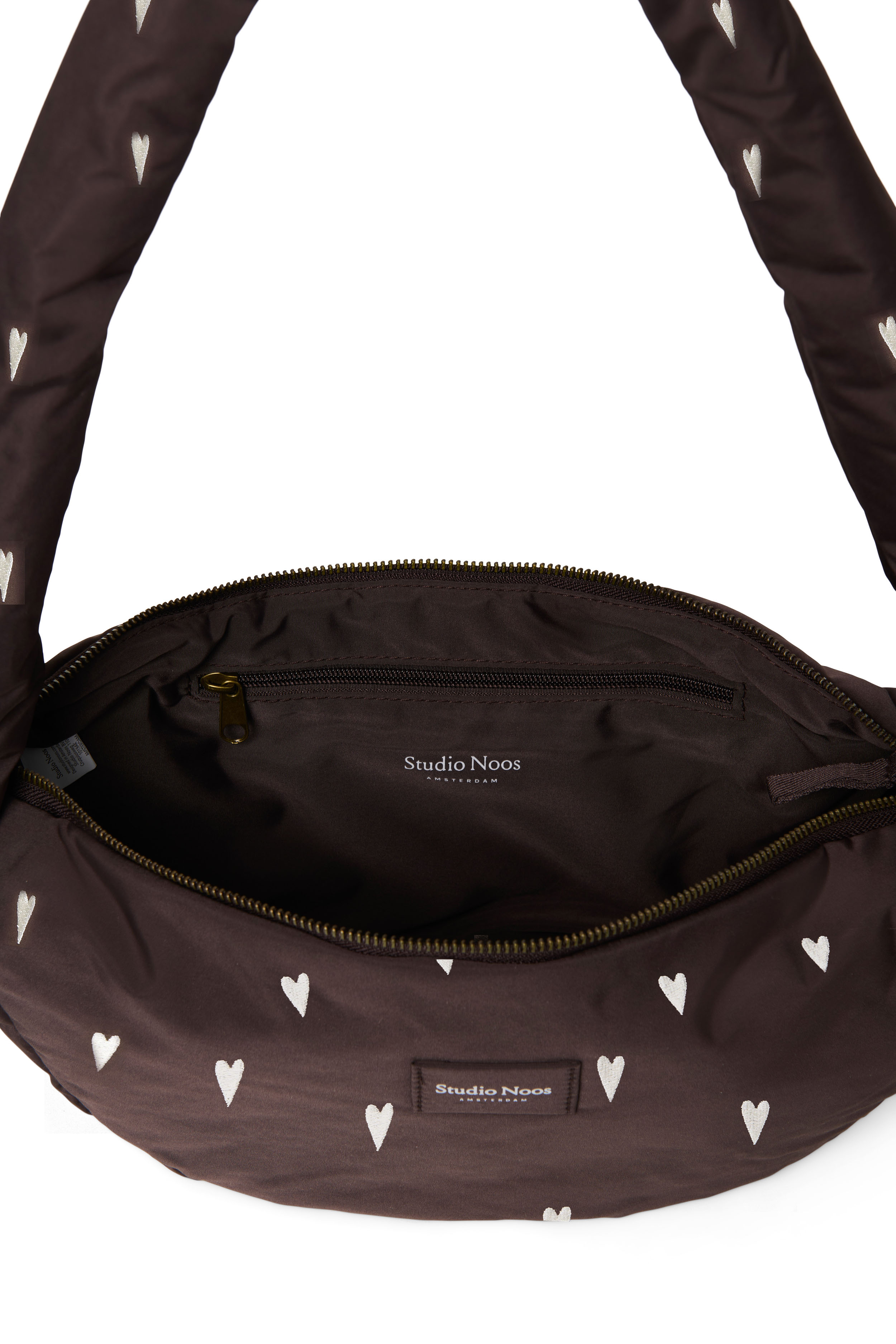 Studio Noos Puffy Mini Crossbody Bag Brown Hearts