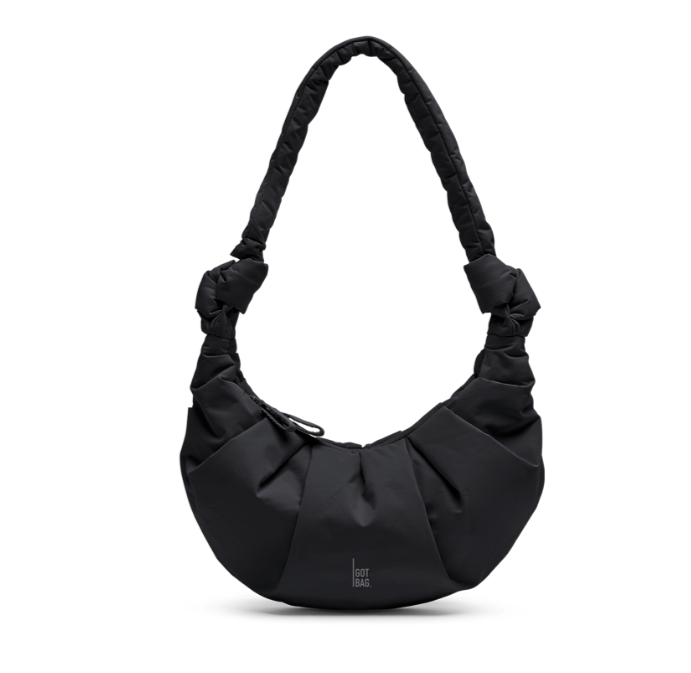 GOT BAG Pleat Moon Bag small black monochrome