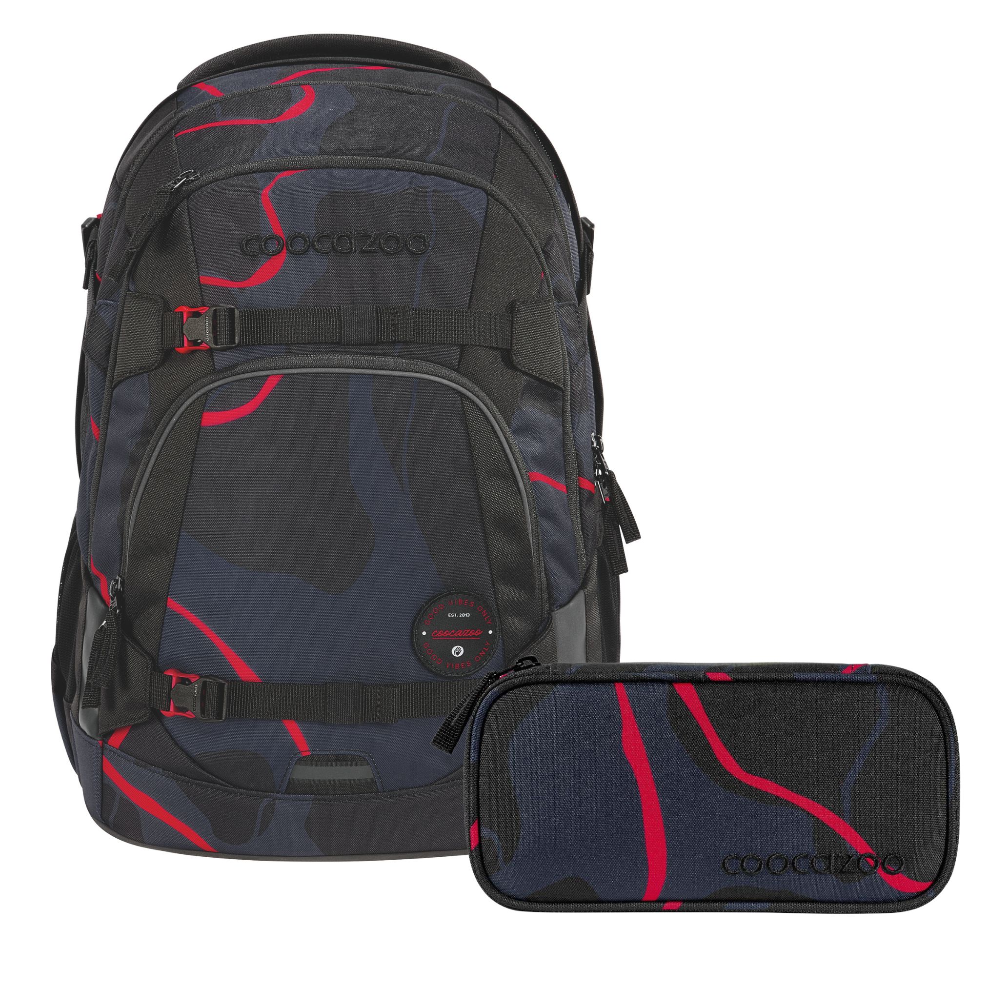 Coocazoo Schulrucksack MATE Lava Lines Set