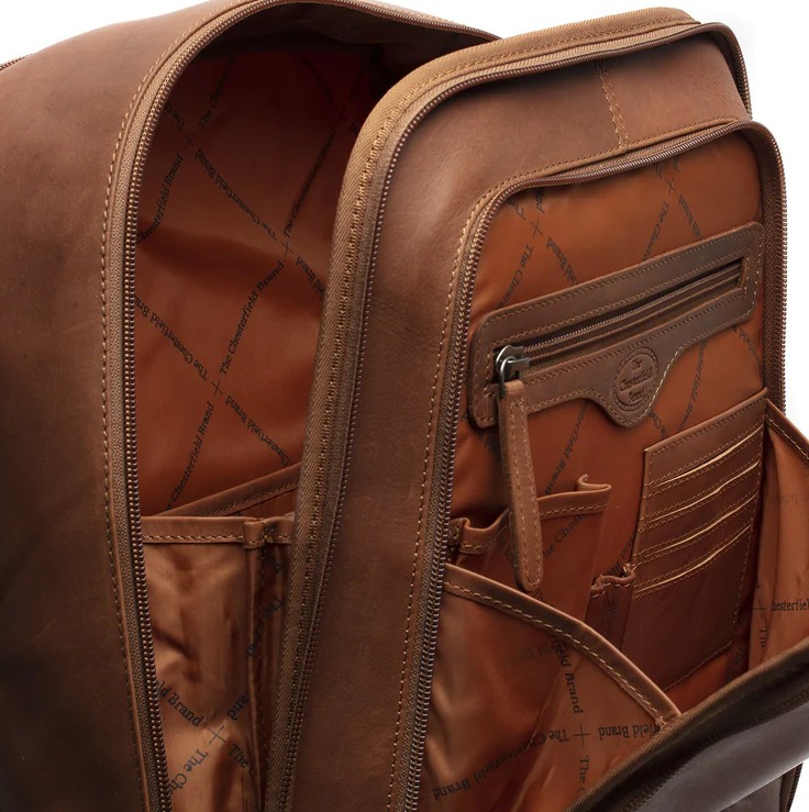 Chesterfield Laptoprucksack Detroit Cognac
