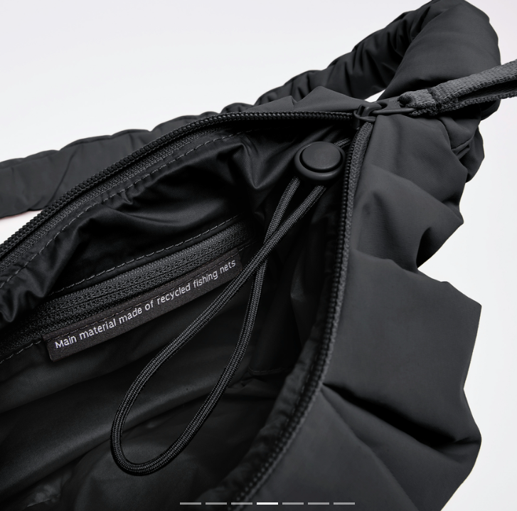 GOT BAG Pleat Moon Bag small black monochrome