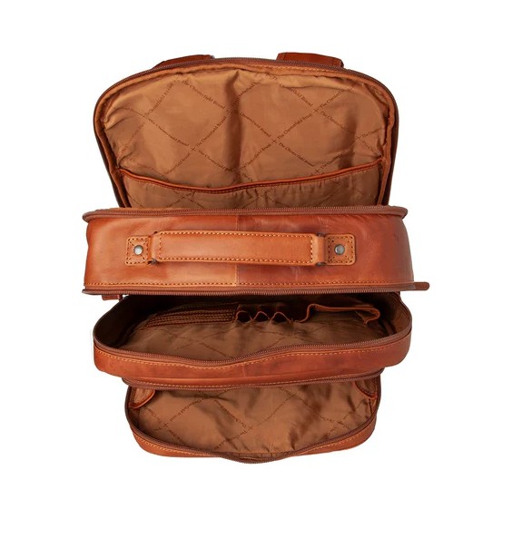 Chesterfield Leder Rucksack Lennox Cognac