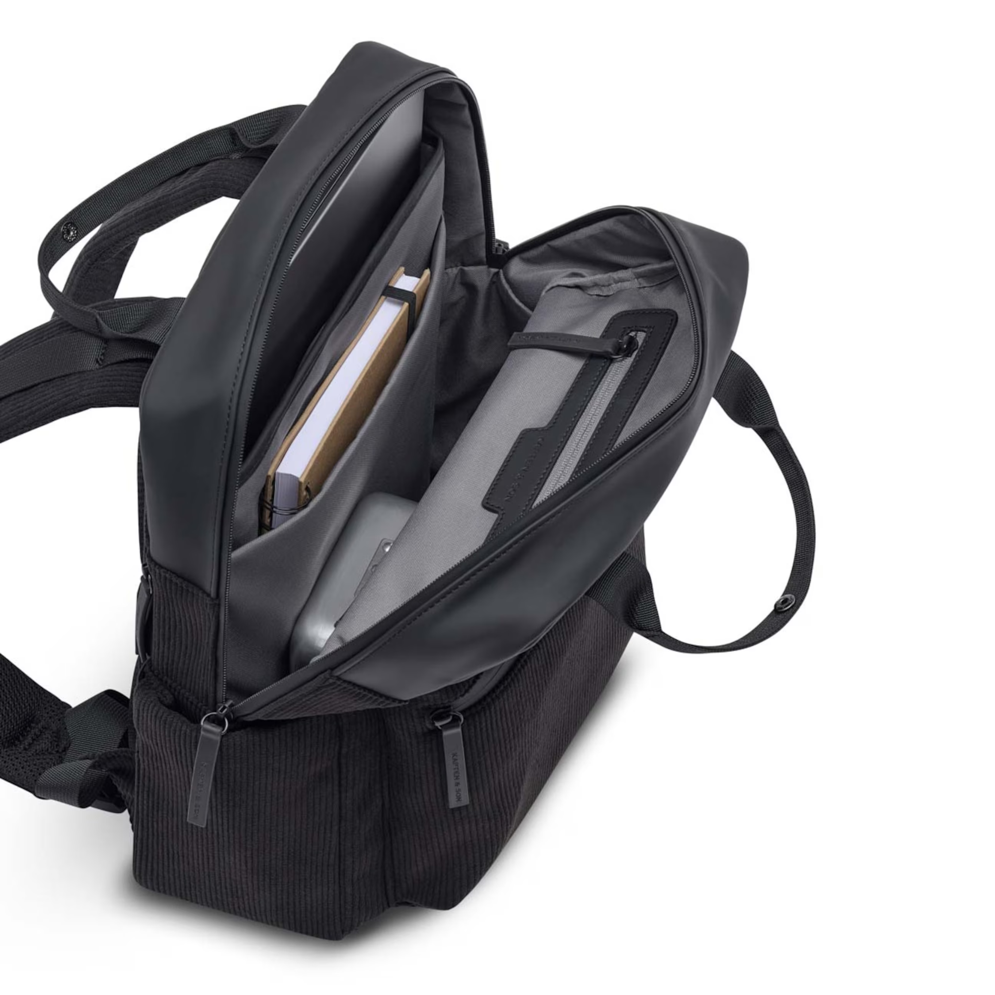 Kapten & Son Rucksack Bergen Pro Cord all black 
