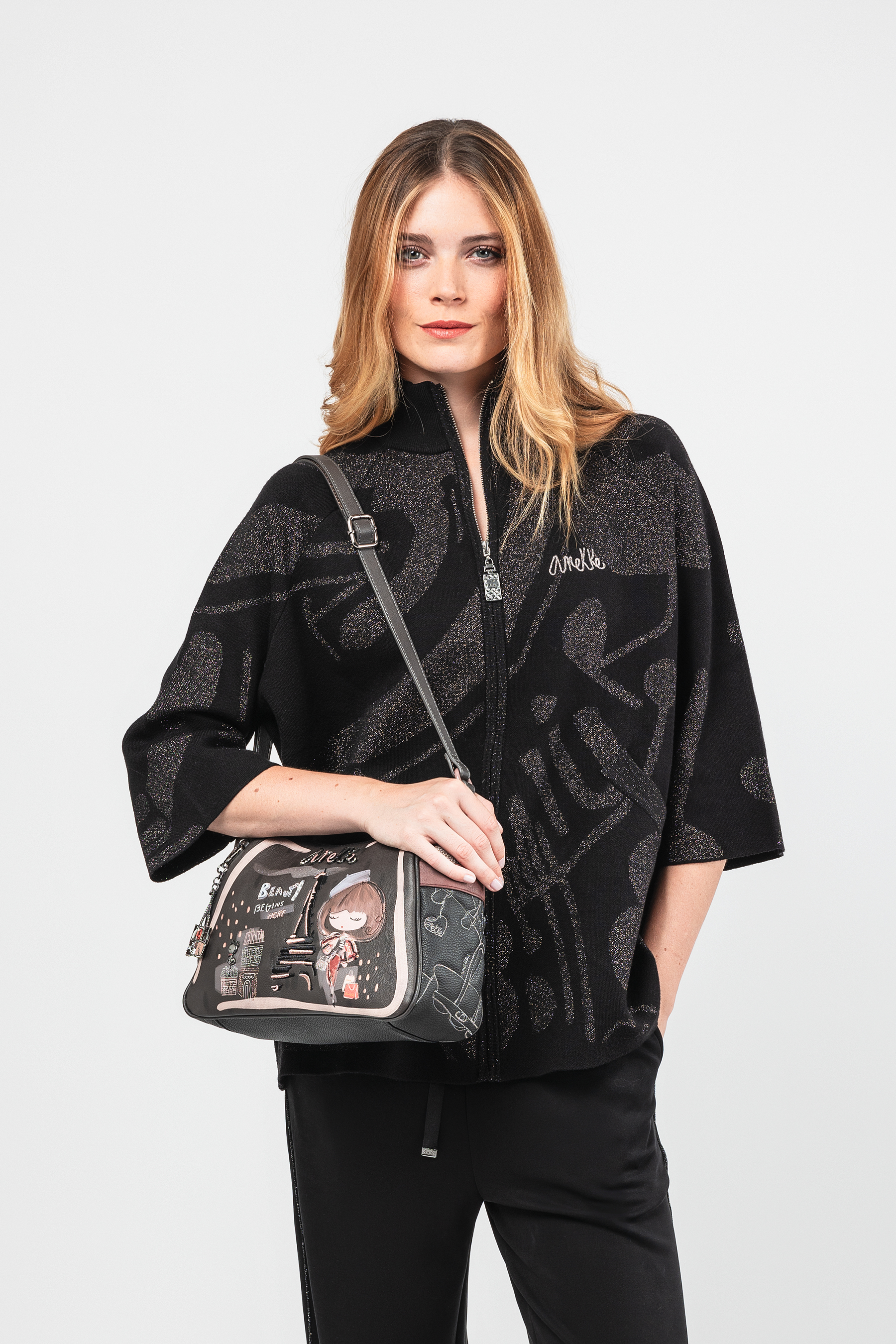 Anekke Schultertasche mit Umhängeriemen Mademoiselle groß