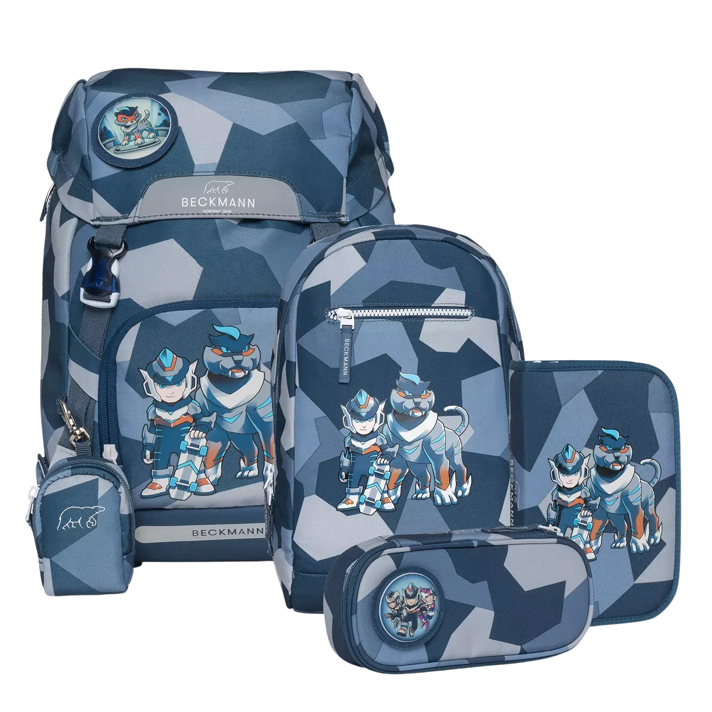 Beckmann Schulrucksack Set 6-teilig Classic Tiger Race