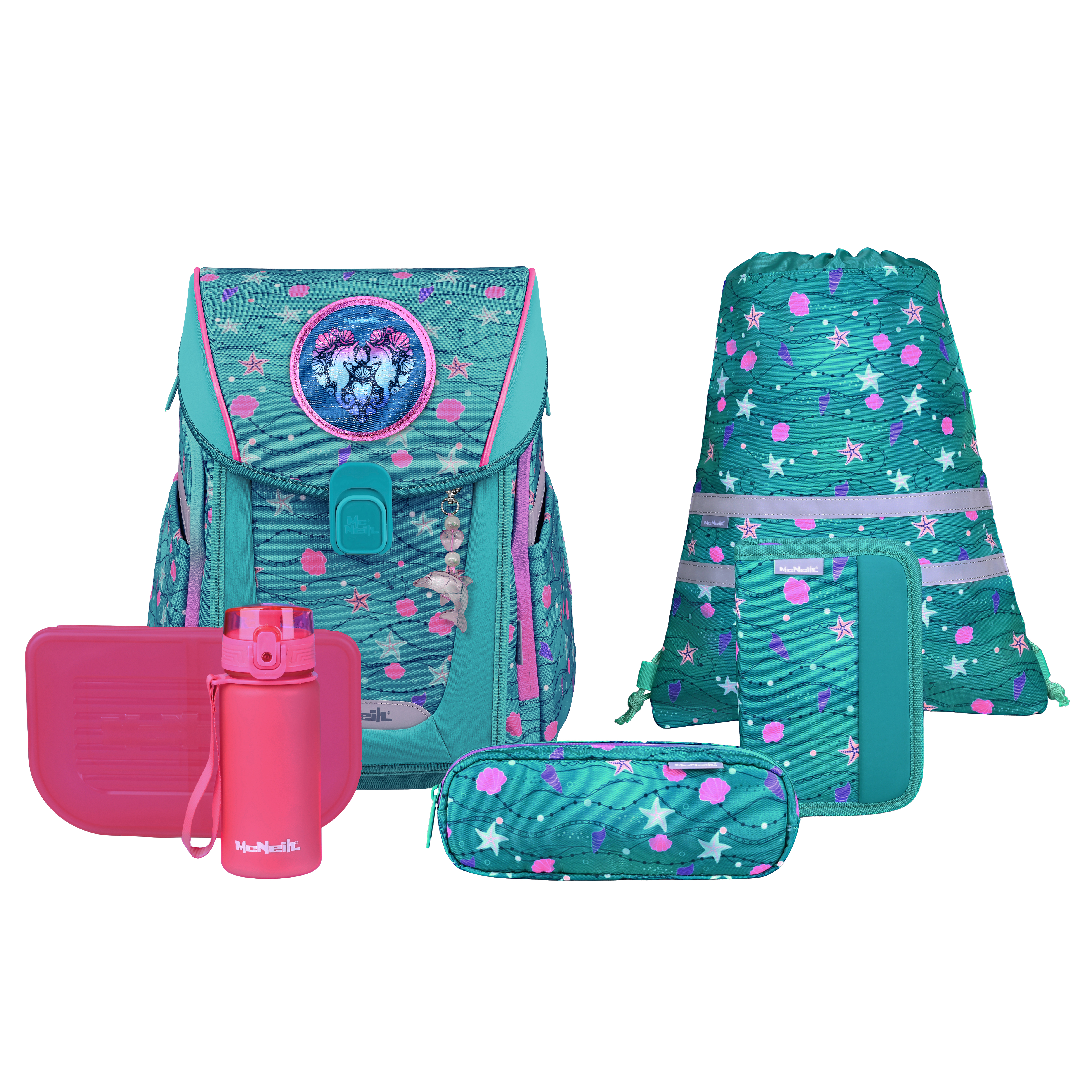 McNeill Schulranzen-Set Primo Seafish 9-teilig 