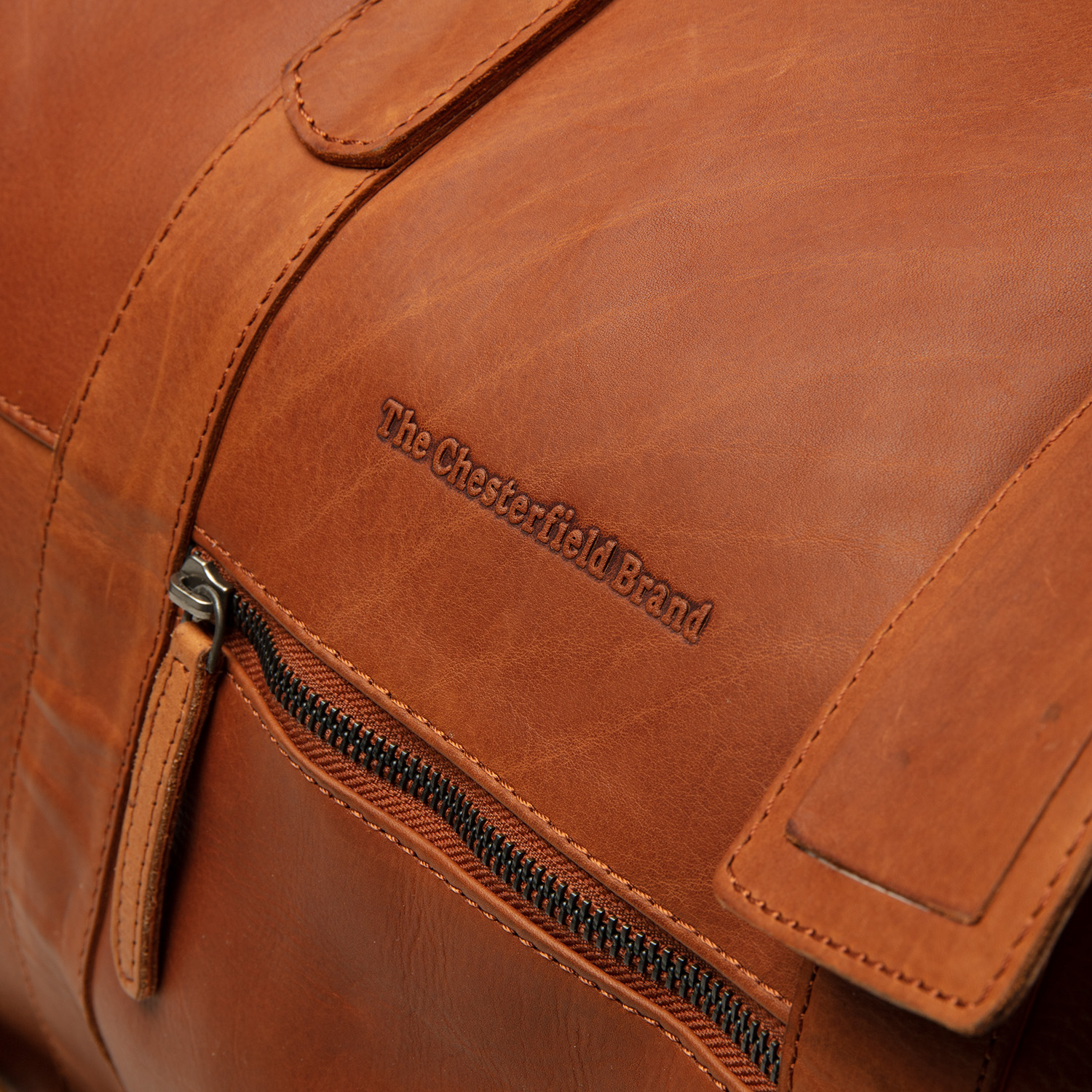 Chesterfield Leder Weekender Portsmouth cognac