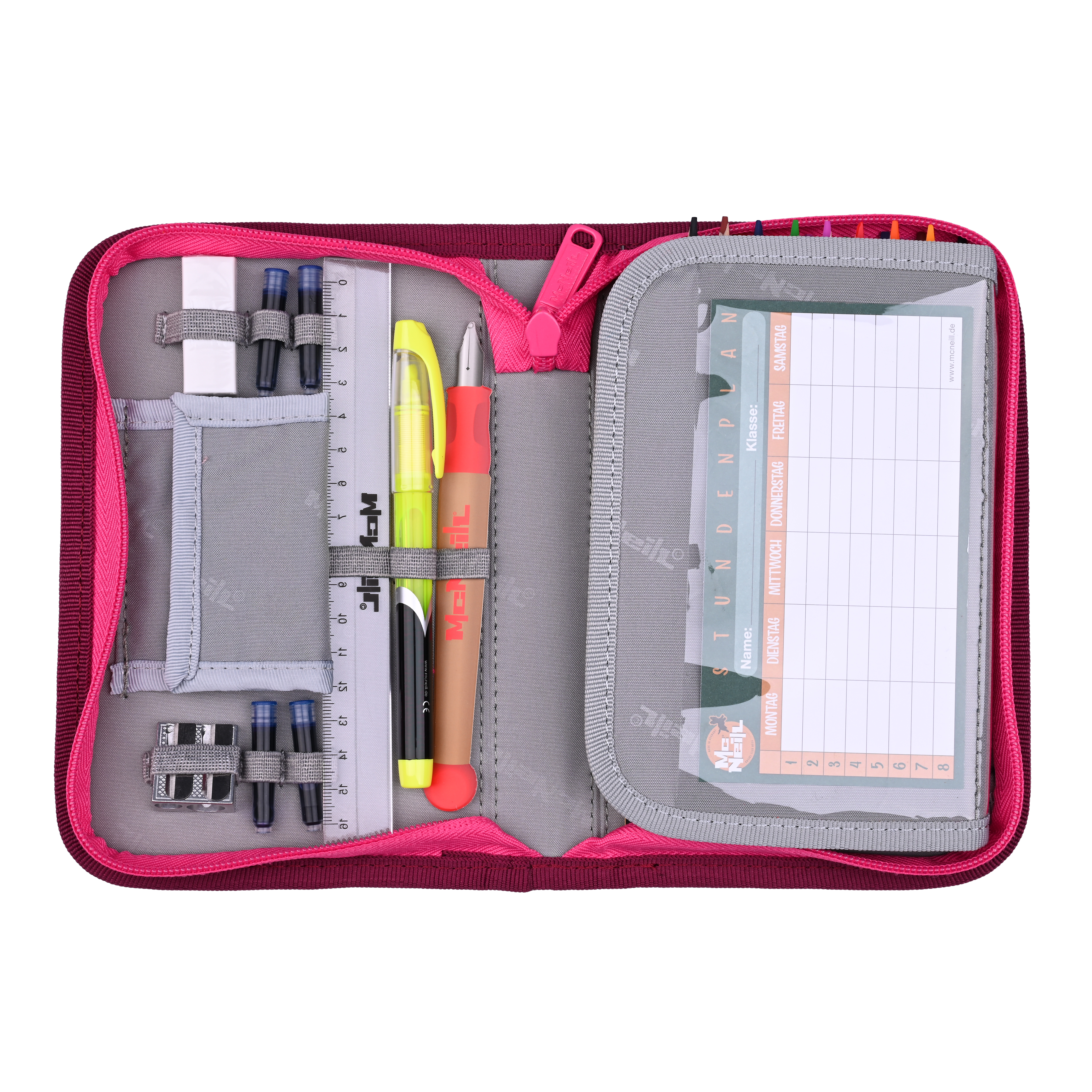 McNeill Schulranzen-Set Bravo Berry 9-teilig 