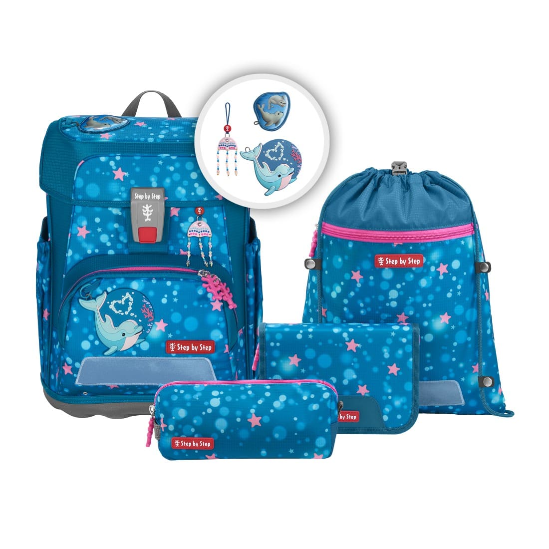 Step by Step Schulranzen-Set CLOUD Dolphin Azur 2027