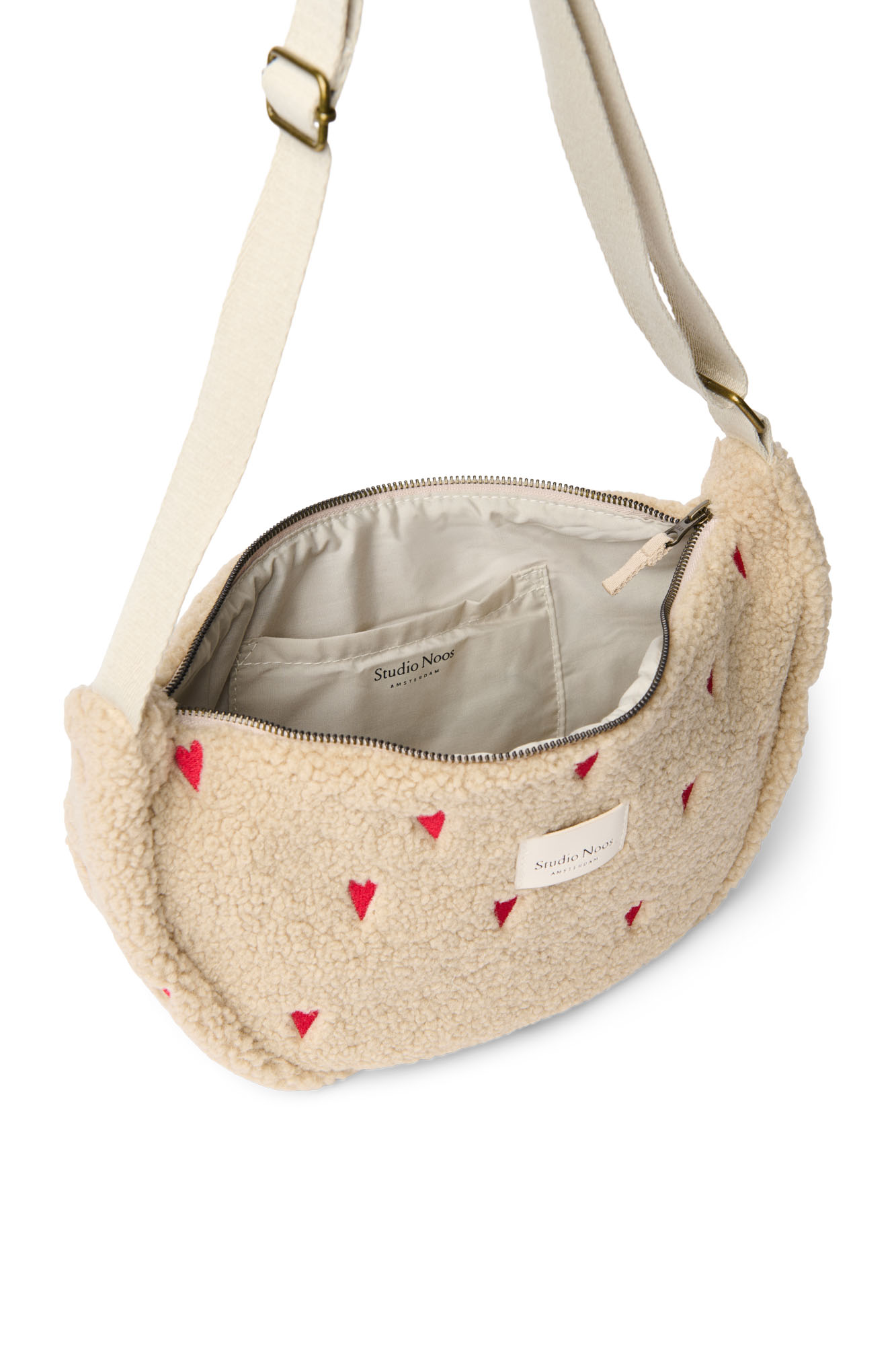Studio Noos Teddy Adult Fanny Pack Ecru Hearts