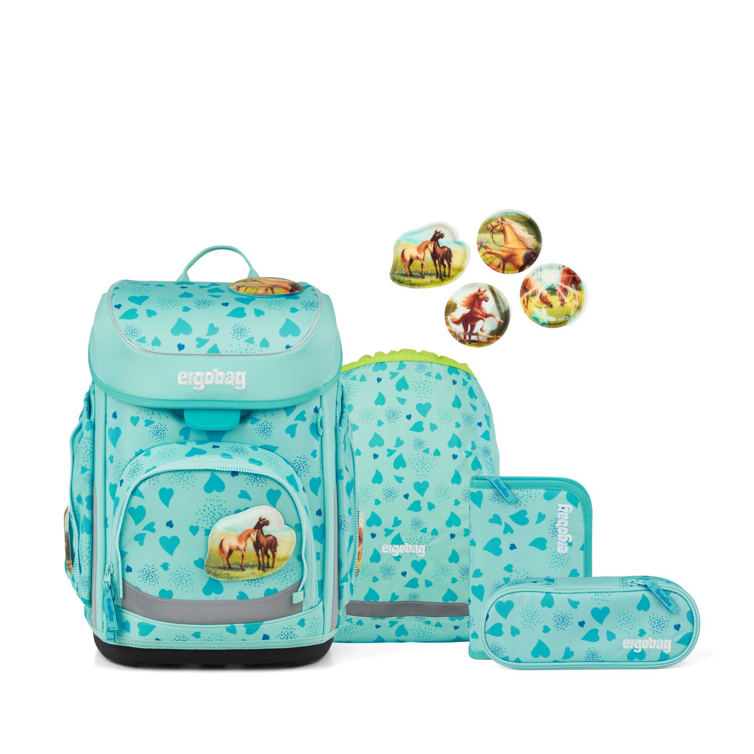 Ergobag Schulranzen-Set Cubo Reitbärtraum 2026