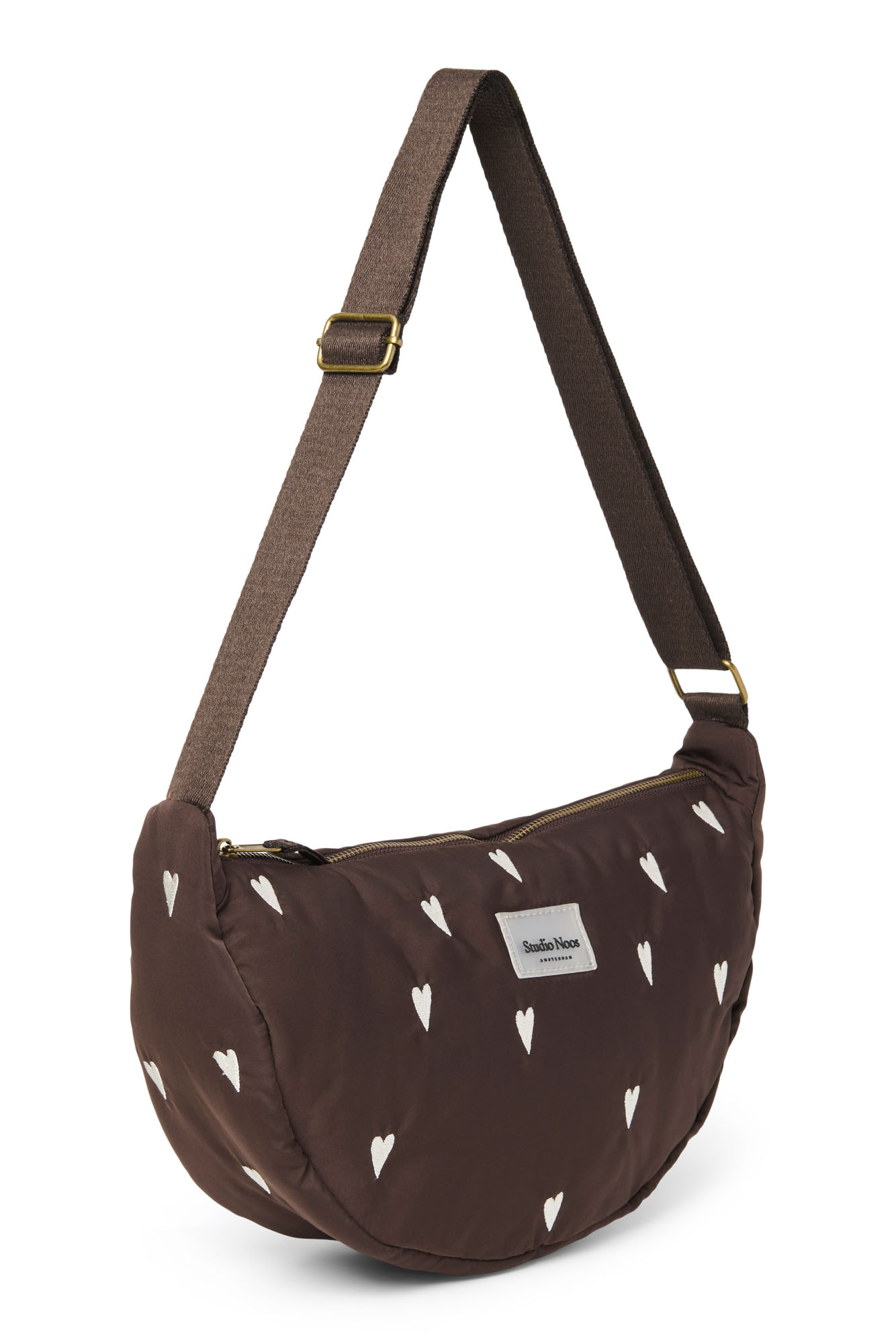 Studio Noos Puffy Adult Fanny Pack Brown Hearts