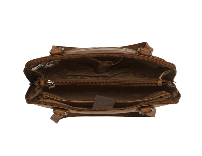 Chesterfield Leder Umhängetasche Manon cognac