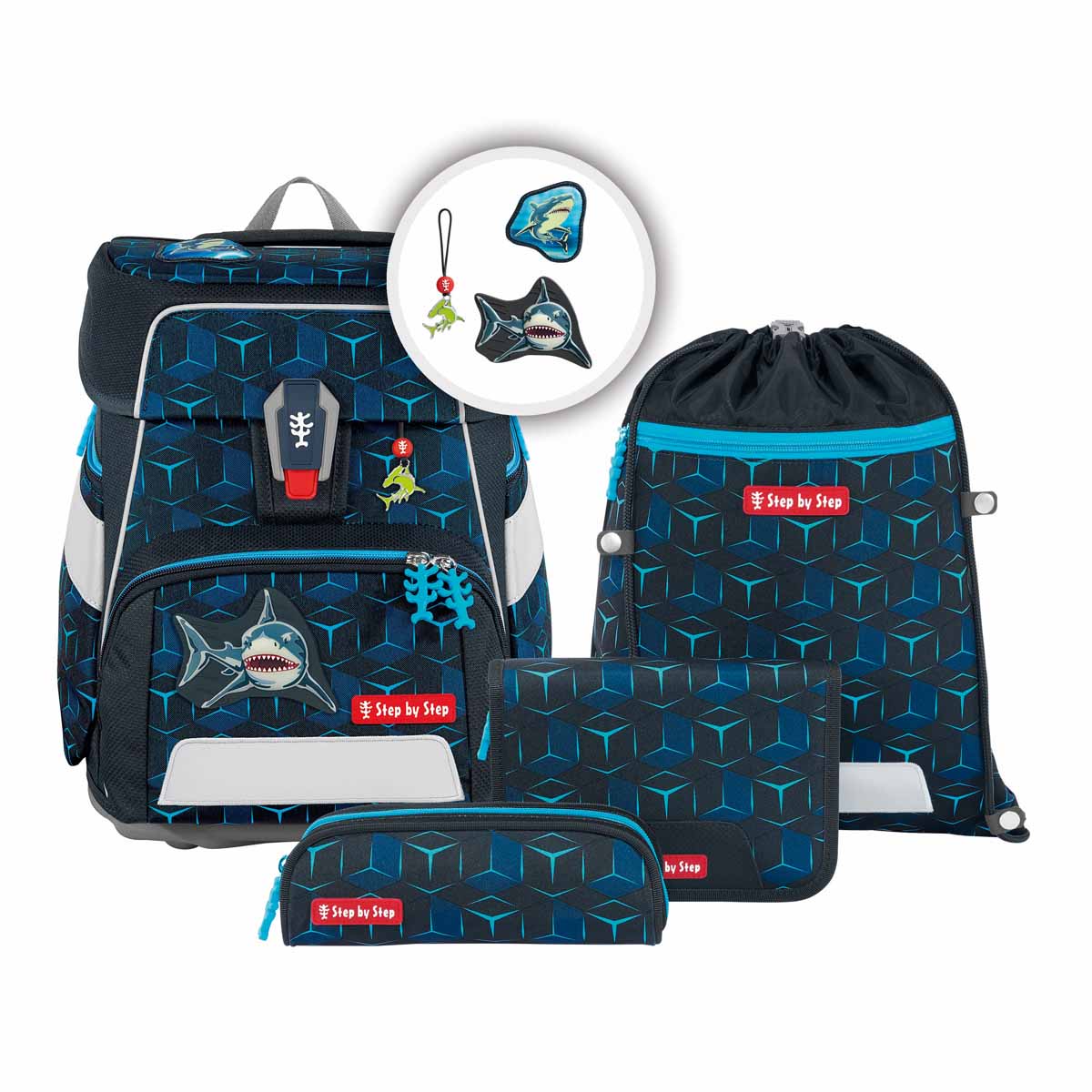 Step by Step SPACE SHINE Schulranzen-Set Shark Dexter 2025