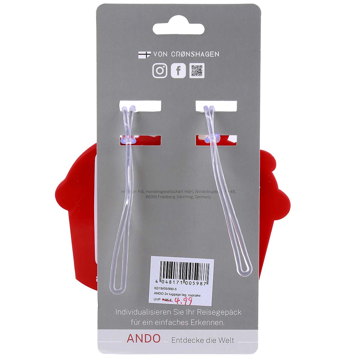 von Cronshagen Kofferanhänger Cupcake