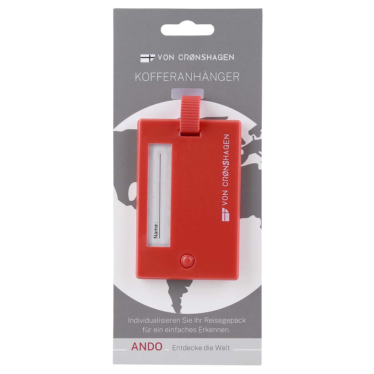 von Cronshagen Kofferanhänger mit Sichtfenster rot