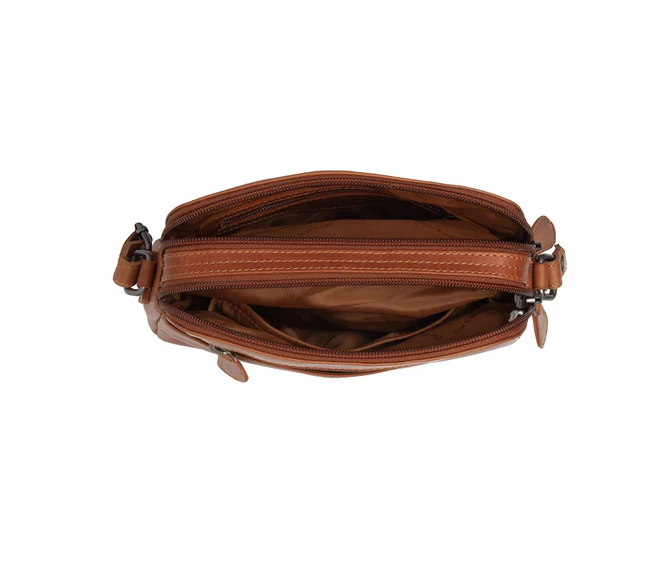 Chesterfield Leder Umhängetasche Vionne cognac