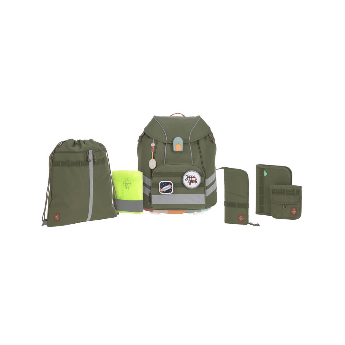 Lässig Schulranzen Set 7-teilig Flexy-Unique olive