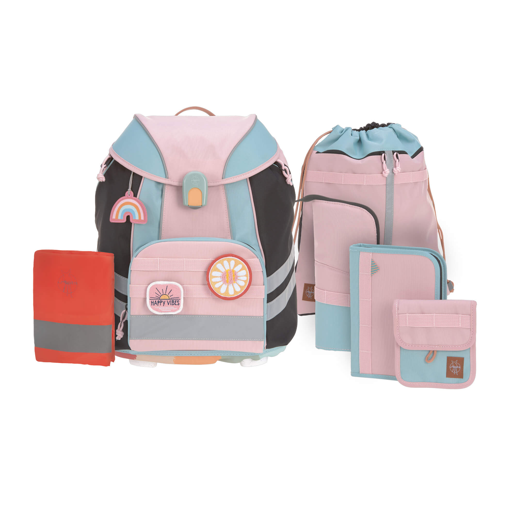 Lässig Schulranzen Set 7-teilig Flexy-Unique rose-blue-black