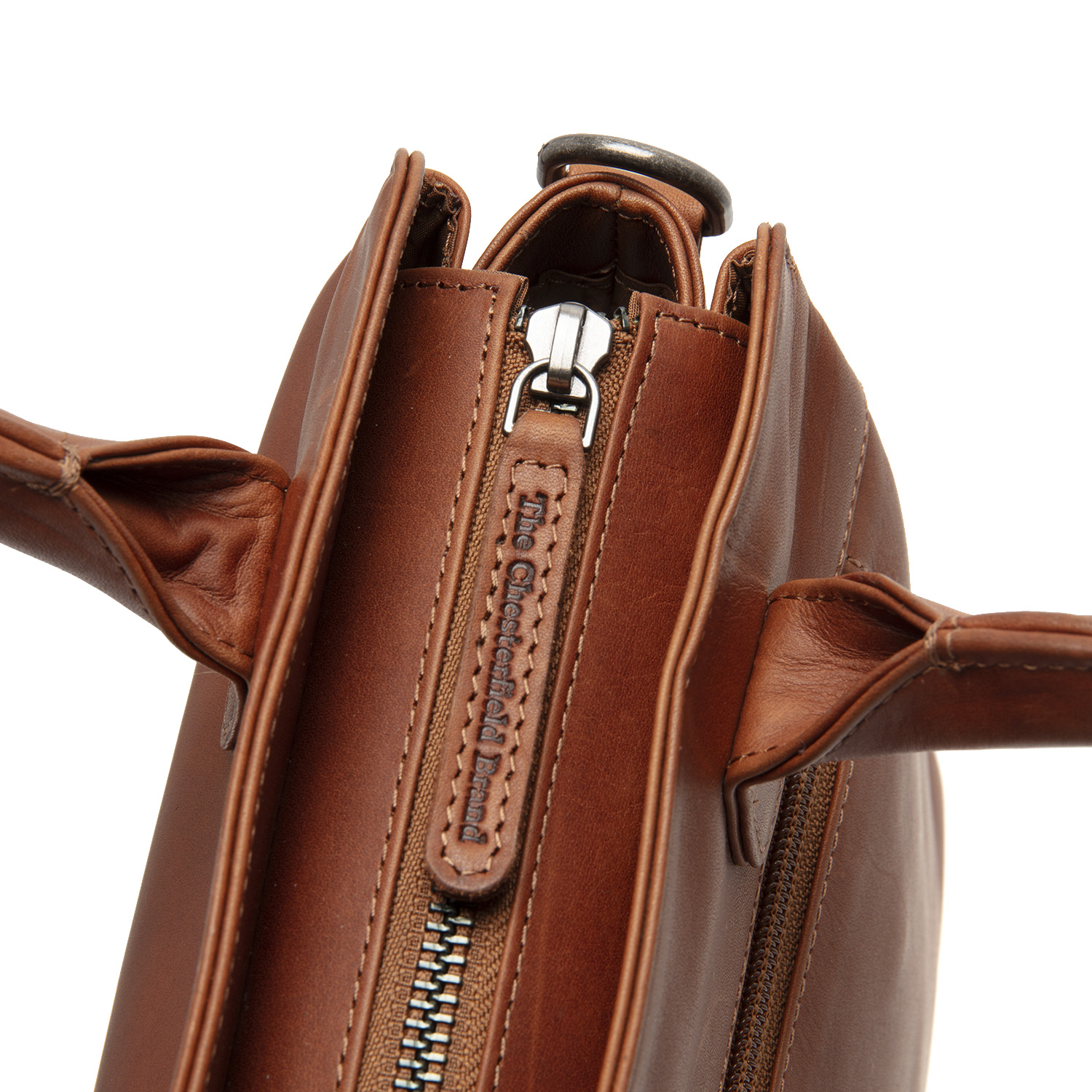 Chesterfield Leder Handtasche Valmonte cognac