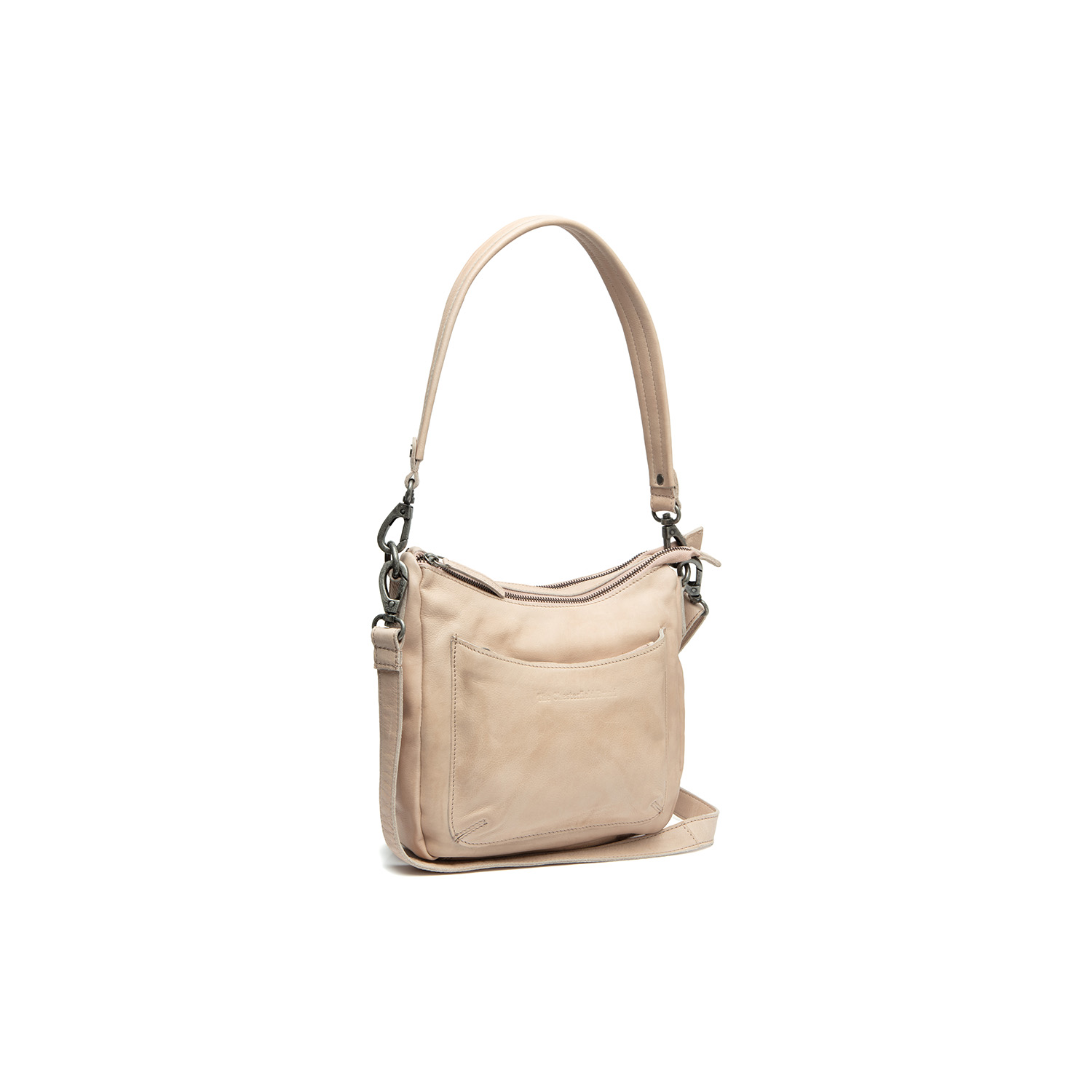 Chesterfield Leder Umhängetasche Caroline beige