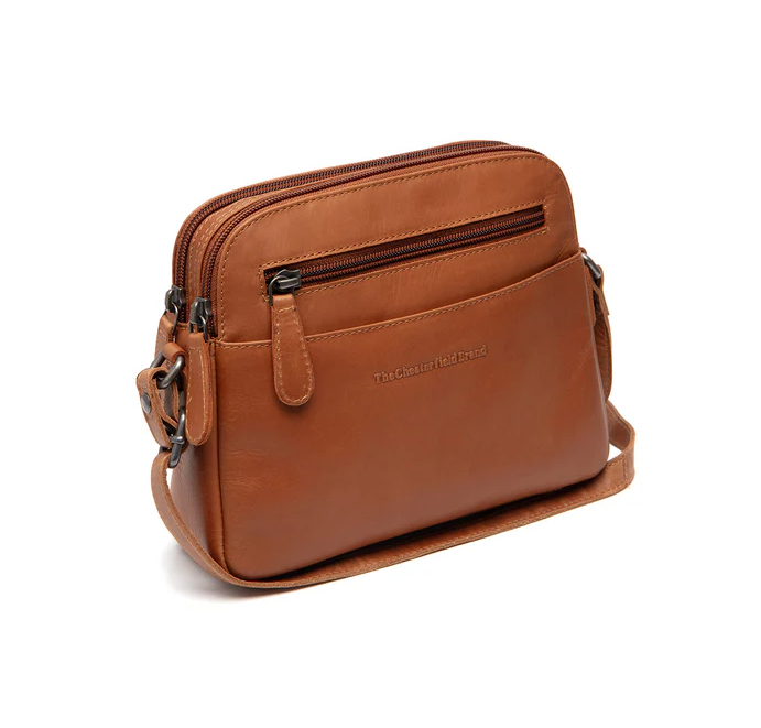 Chesterfield Leder Umhängetasche Vionne cognac