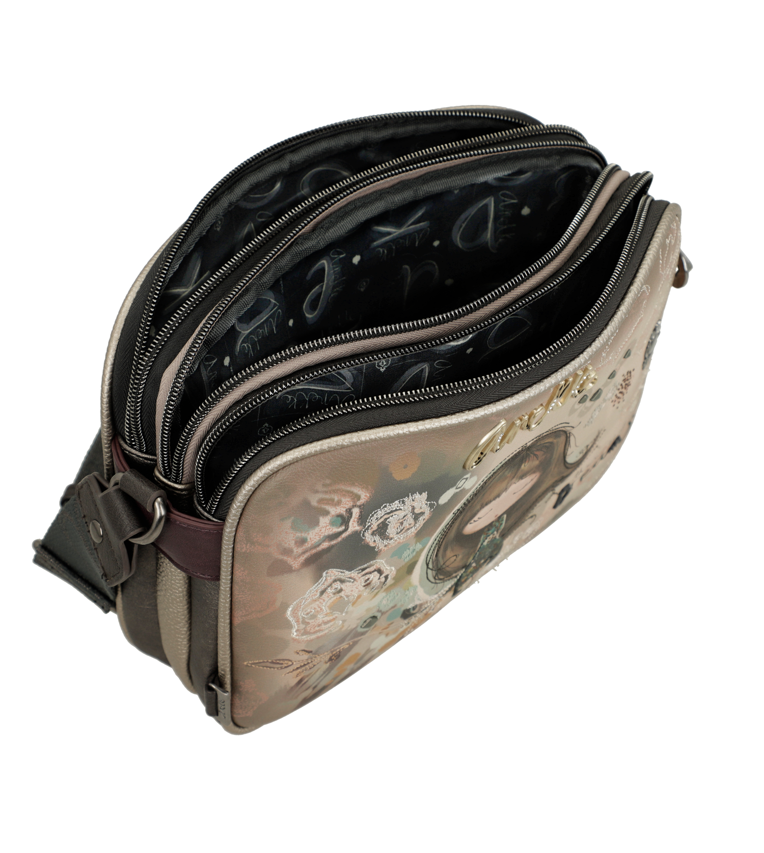 Anekke Umhängetasche mit 3 Fächern Real