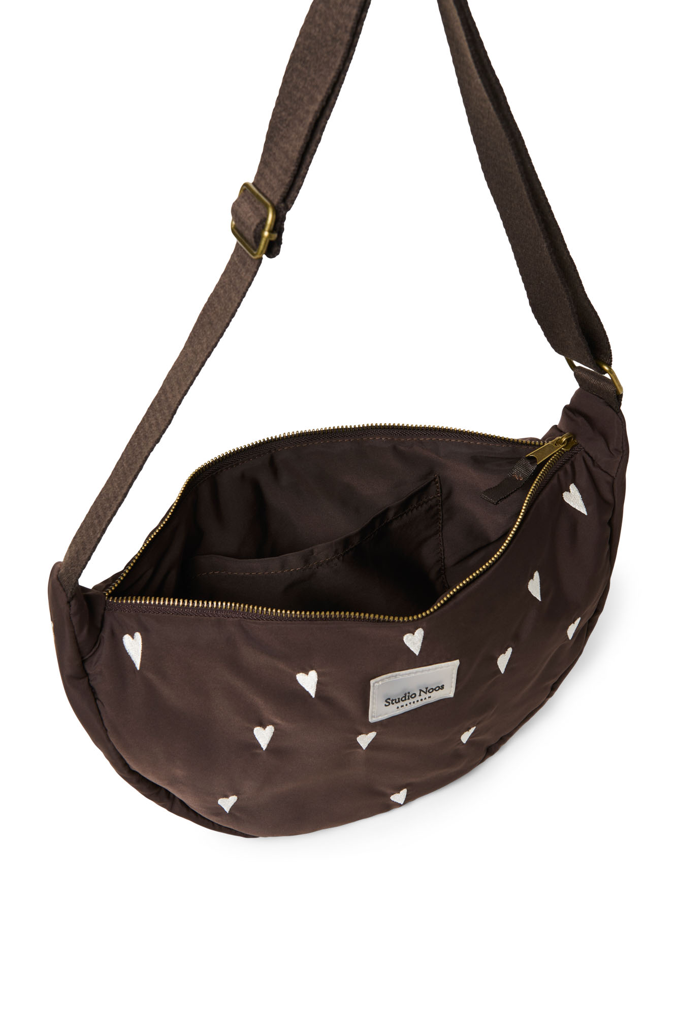 Studio Noos Puffy Adult Fanny Pack Brown Hearts