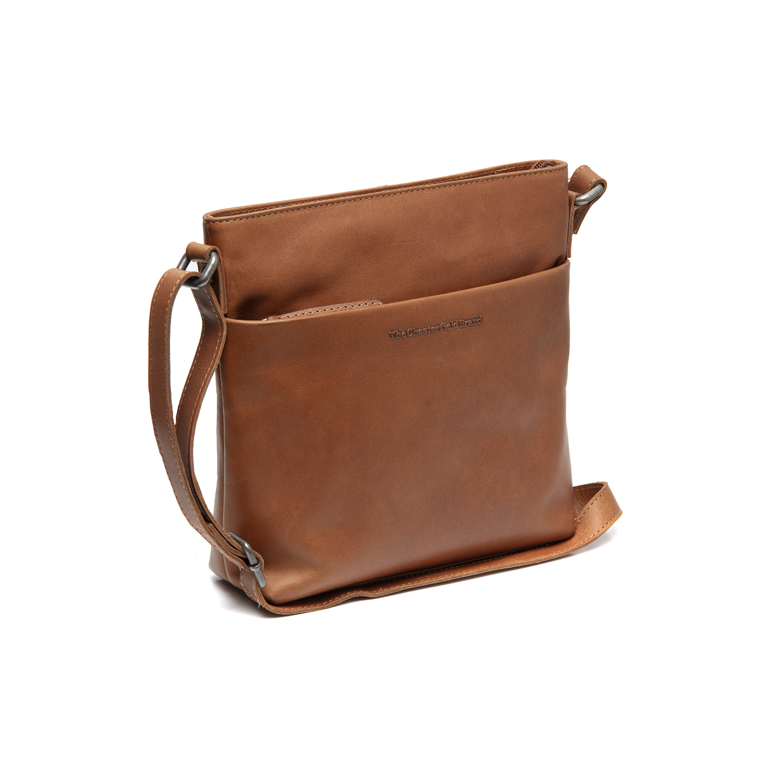 Chesterfield Leder Umhängetasche Navene cognac