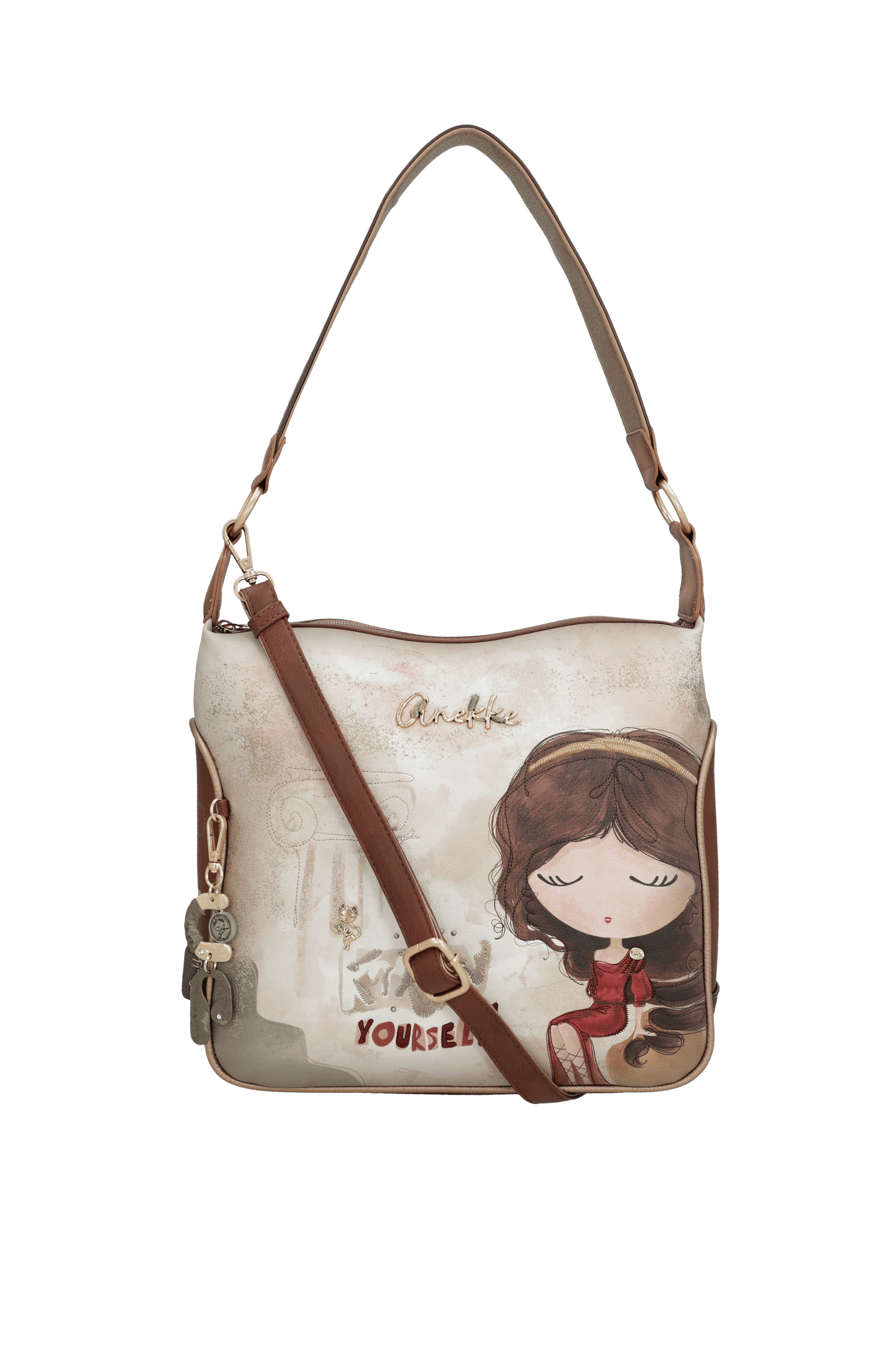 Anekke Schultertasche mit Umhängeriemen Muse