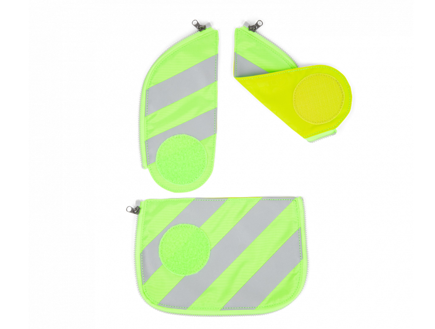 Ergobag Pack Cubo Cubo Light Sicherheits Zip-Set mit Reflektorstreifen Grün 3-teilig